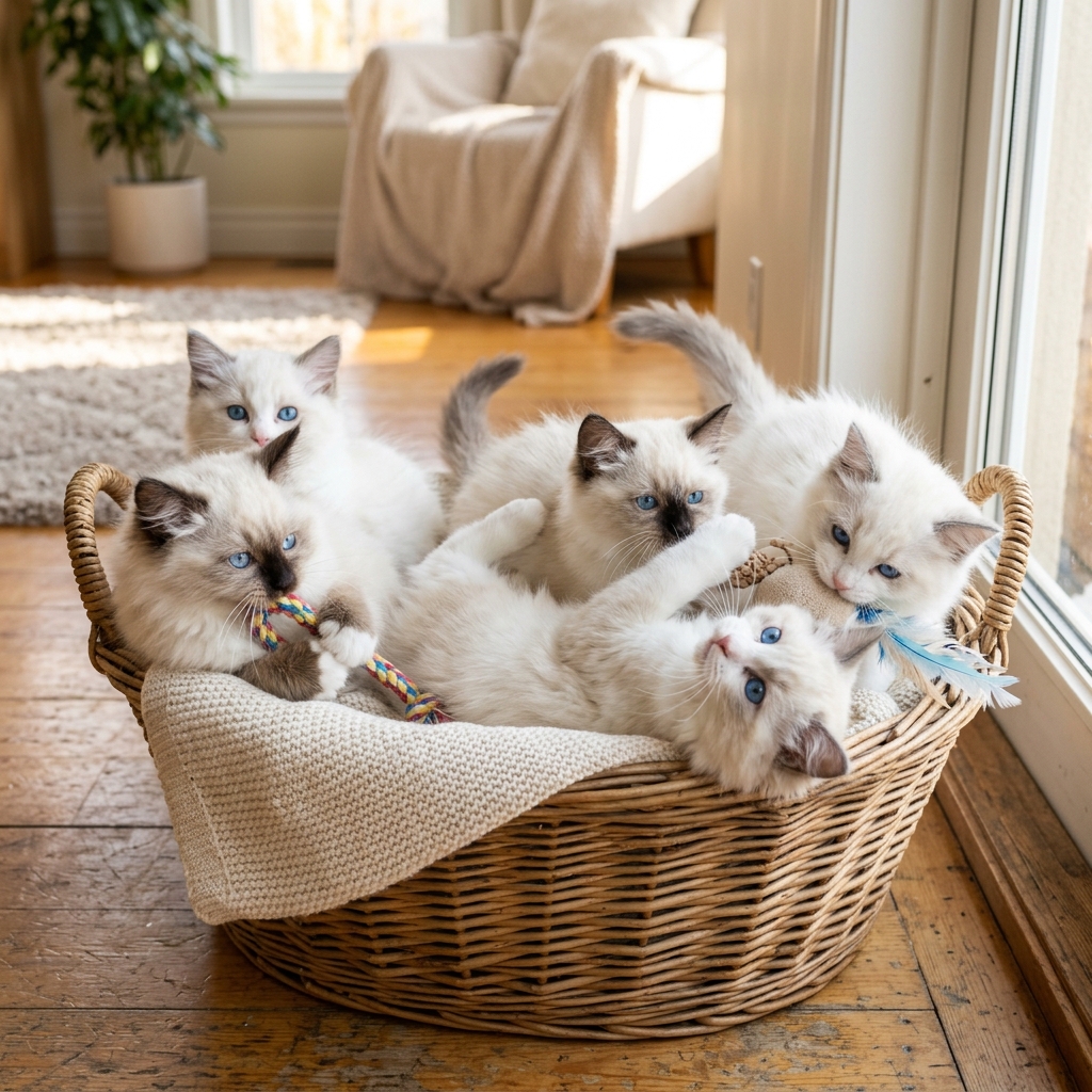 Playful Ragdoll Kittens